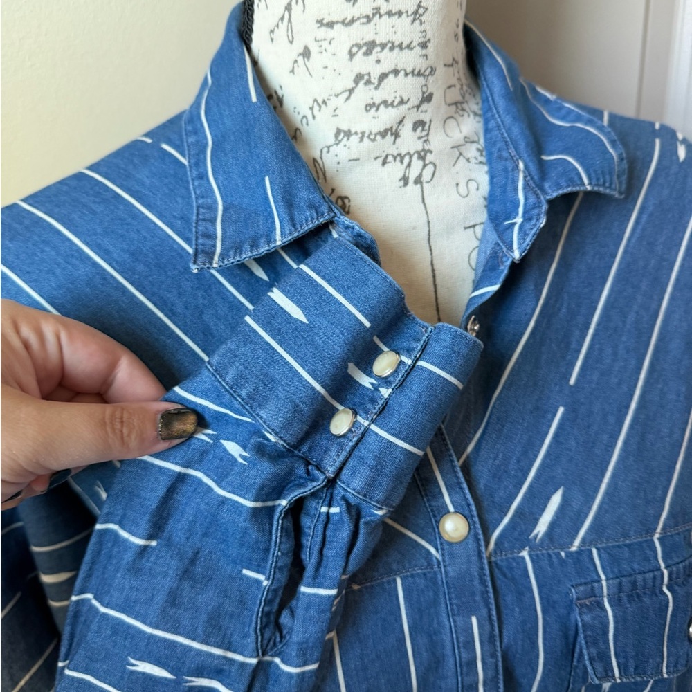 Pendleton Delaney Hi-Lo Denim Patterned Tunic - image 6